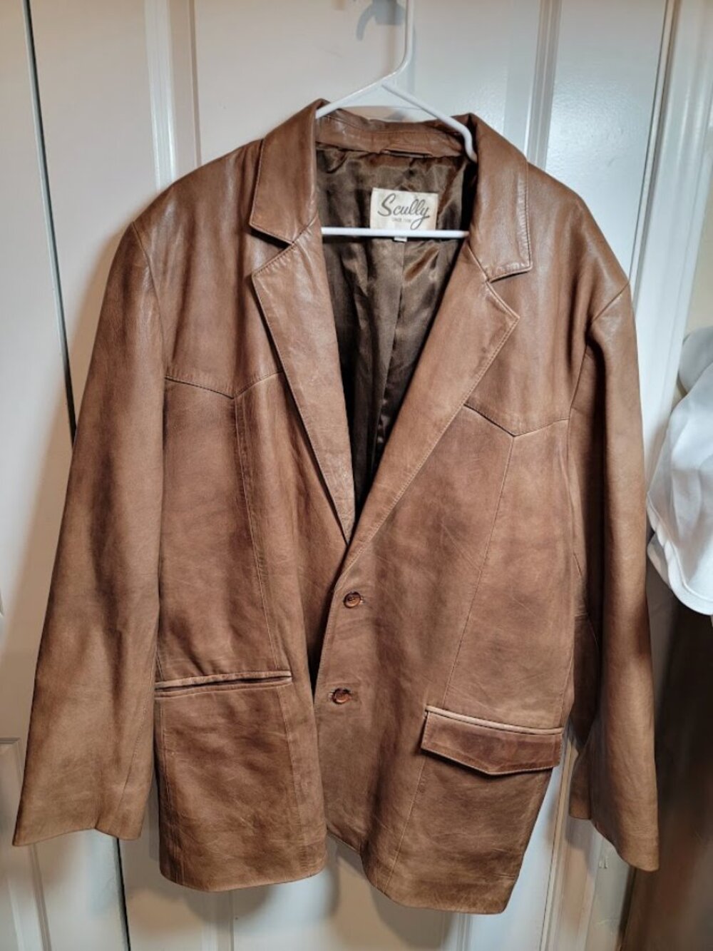 Vintage Scully Brown Leather Blazer Men's 46 Western Cowboy Sport Coat Jacket